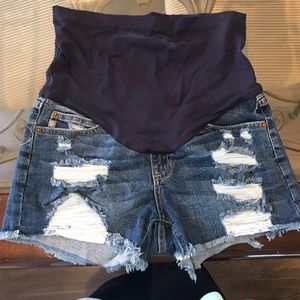 Pink Blush maternity full panel shorts